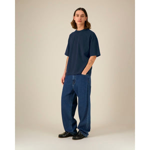 T Shirt Unisex Pesante Boxy Asher blu navy / XXS - personalizzabile con logo