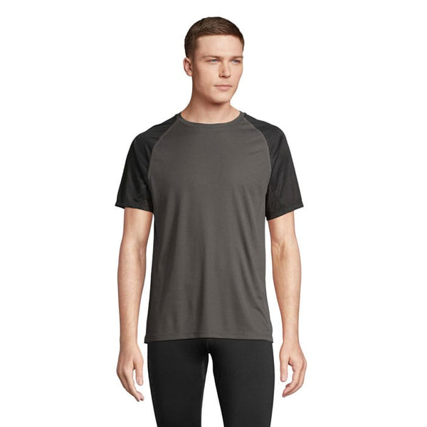 T-Shirt Vortex Raglan Black/Charcoal Grey / XS - personalizzabile con logo