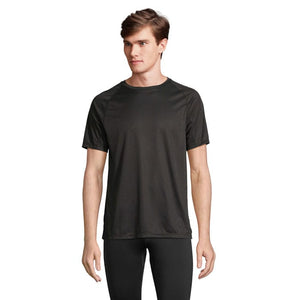 T-Shirt Vortex Raglan Nero / XS - personalizzabile con logo
