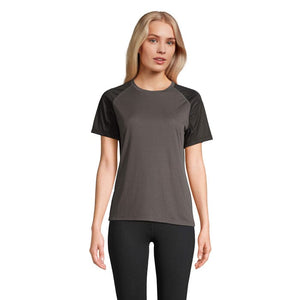 T-Shirt Vortex Women Raglan Black/Charcoal Grey / XS - personalizzabile con logo