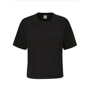T-shirt Women' Cropped Heavy T nero / S - personalizzabile con logo