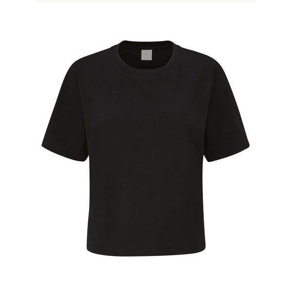 T-shirt Women' Cropped Heavy T nero / S - personalizzabile con logo