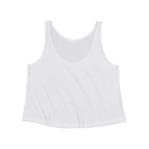 T-shirt Women'' Organic Crop Vest bianco / S - personalizzabile con logo