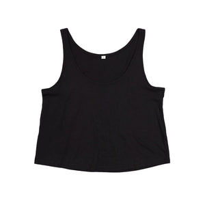 T-shirt Women'' Organic Crop Vest nero / S - personalizzabile con logo