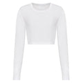 T-shirt Women's Long Sleeved Cropped T bianco / XS - personalizzabile con logo