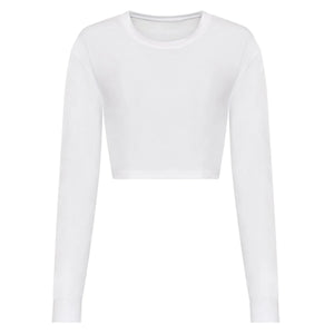 T-shirt Women's Long Sleeved Cropped T bianco / XS - personalizzabile con logo