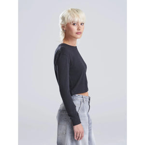 T-shirt Women's Long Sleeved Cropped T - personalizzabile con logo