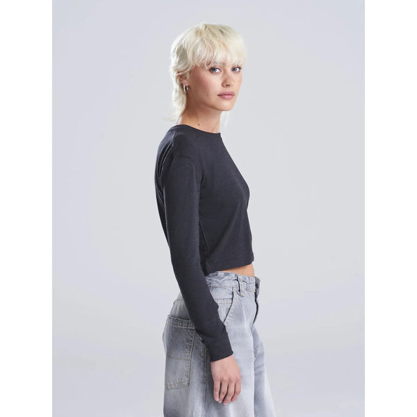 T-shirt Women's Long Sleeved Cropped T - personalizzabile con logo