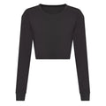 T-shirt Women's Long Sleeved Cropped T nero / XS - personalizzabile con logo