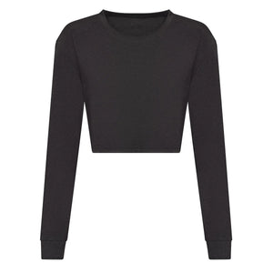 T-shirt Women's Long Sleeved Cropped T nero / XS - personalizzabile con logo