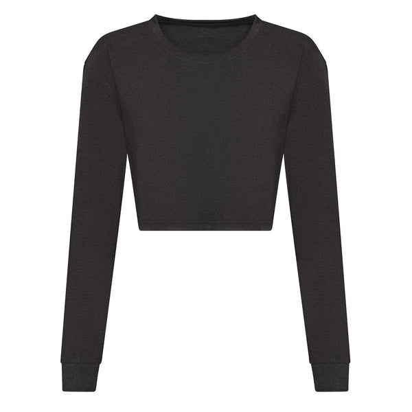 T-shirt Women's Long Sleeved Cropped T nero / XS - personalizzabile con logo