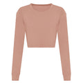 T-shirt Women's Long Sleeved Cropped T rosa / XS - personalizzabile con logo