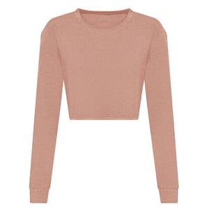 T-shirt Women's Long Sleeved Cropped T rosa / XS - personalizzabile con logo