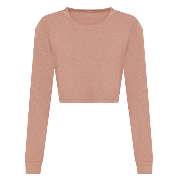 T-shirt Women's Long Sleeved Cropped T rosa / XS - personalizzabile con logo