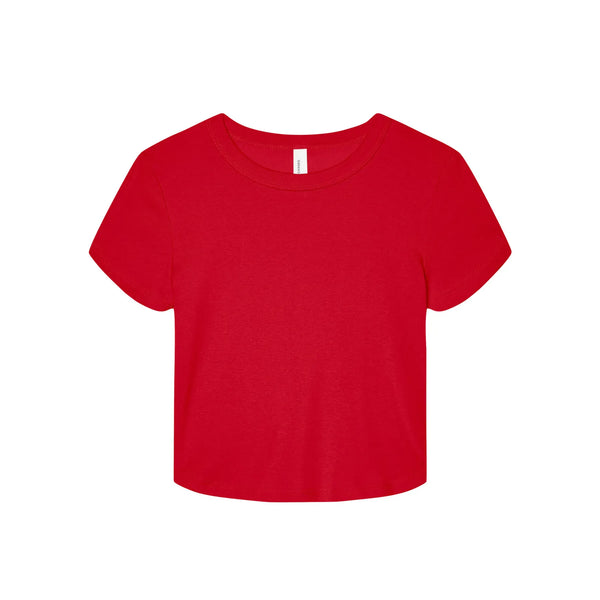 T-shirt Women's Micro Rib Baby rosso / XS - personalizzabile con logo
