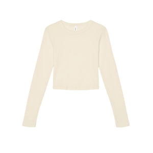 T-shirt Women’s Micro Rib Long Sleeve Baby beige / XS - personalizzabile con logo