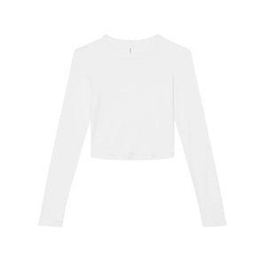 T-shirt Women’s Micro Rib Long Sleeve Baby bianco / XS - personalizzabile con logo