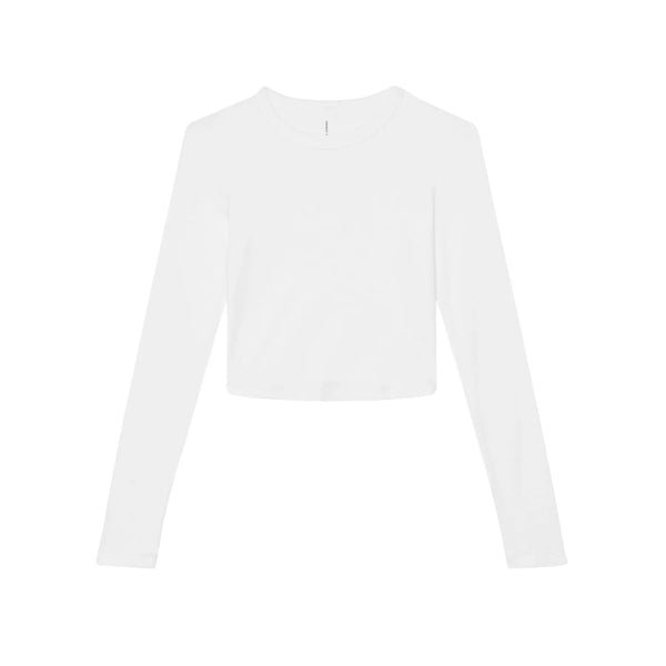 T-shirt Women’s Micro Rib Long Sleeve Baby bianco / XS - personalizzabile con logo
