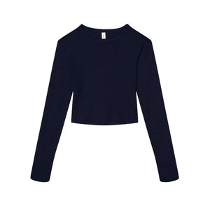 T-shirt Women’s Micro Rib Long Sleeve Baby blu / XS - personalizzabile con logo