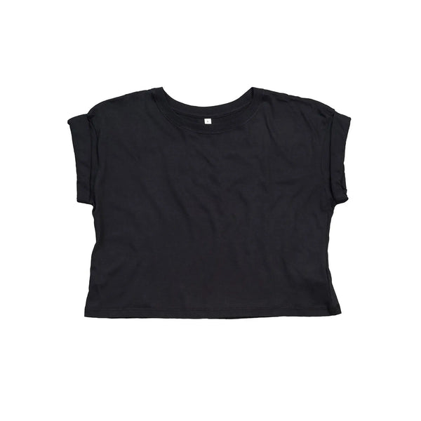 T-shirt Women's Organic Crop Top T nero / XS - personalizzabile con logo