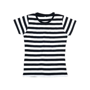 T-shirt Women' Stripy T nero / S - personalizzabile con logo
