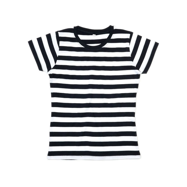 T-shirt Women' Stripy T nero / S - personalizzabile con logo