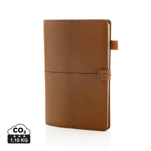 Taccuino 3in1 ricaricabile Daily Notes Binder in PU marrone - personalizzabile con logo