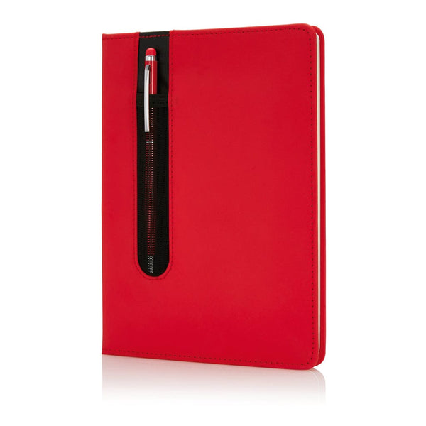 Taccuino A5 Basic con copertina rigida in PU e penna touch Colore: rosso €7.07 - P773.314