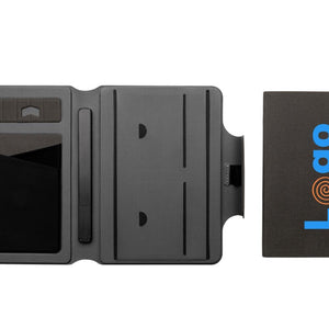 Taccuino A5 con ricarica wireless 10W Artic Magnetic nero - personalizzabile con logo
