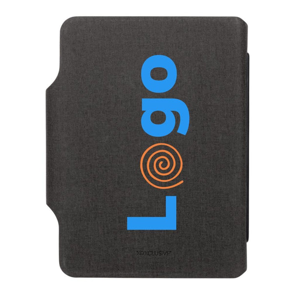 Taccuino A5 con ricarica wireless 10W Artic Magnetic nero - personalizzabile con logo