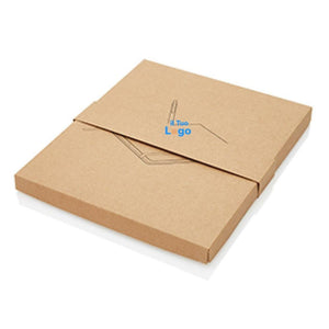 Taccuino A5 Cork con penna in bambù marrone - personalizzabile con logo
