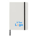 Taccuino A5 crafstone in carta kraft e pietra riciclati bianco - personalizzabile con logo