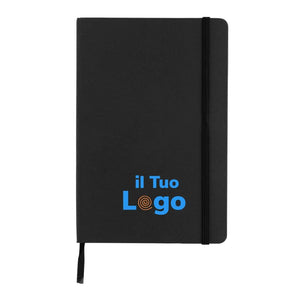 Taccuino A5 crafstone in carta kraft e pietra riciclati nero - personalizzabile con logo
