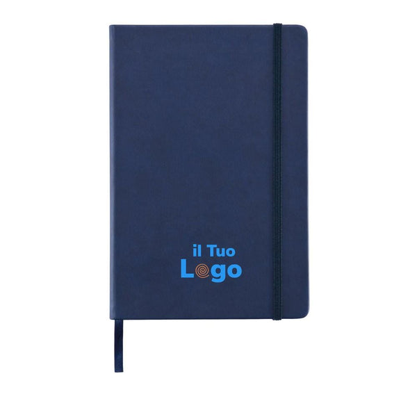 Taccuino A5 Deluxe con copertina rigida in PU - personalizzabile con logo