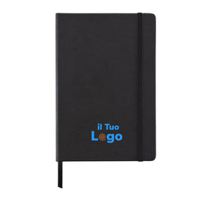 Taccuino A5 Deluxe con copertina rigida in PU - personalizzabile con logo