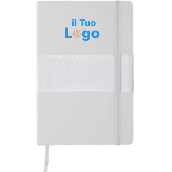 Taccuino A5 Deluxe con copertina rigida - personalizzabile con logo
