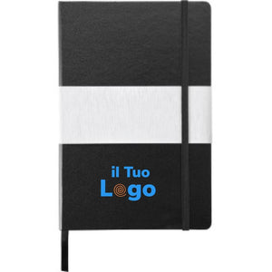 Taccuino A5 Deluxe con copertina rigida - personalizzabile con logo