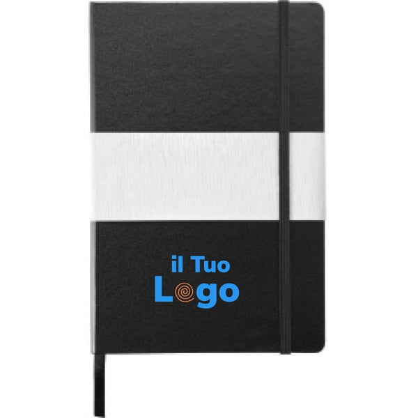Taccuino A5 Deluxe con copertina rigida - personalizzabile con logo
