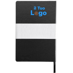 Taccuino A5 Deluxe con copertina rigida - personalizzabile con logo