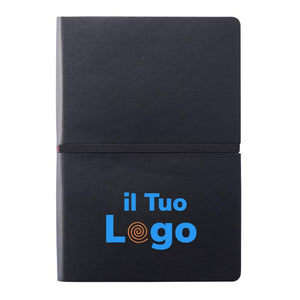 Taccuino A5 Deluxe con copertina soffice - personalizzabile con logo