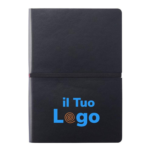 Taccuino A5 Deluxe con copertina soffice - personalizzabile con logo