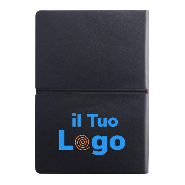 Taccuino A5 Deluxe con copertina soffice - personalizzabile con logo