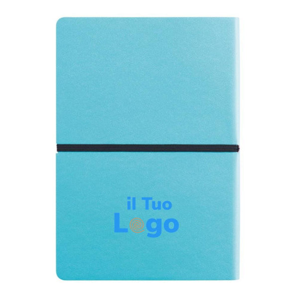 Taccuino A5 Deluxe con copertina soffice - personalizzabile con logo