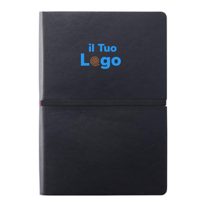 Taccuino A5 Deluxe con copertina soffice - personalizzabile con logo