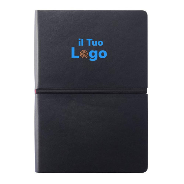 Taccuino A5 Deluxe con copertina soffice - personalizzabile con logo