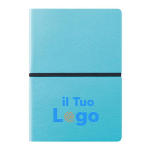 Taccuino A5 Deluxe con copertina soffice - personalizzabile con logo