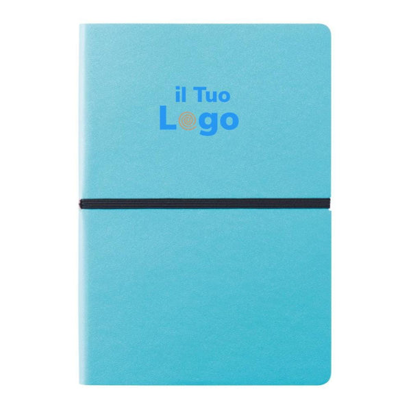Taccuino A5 Deluxe con copertina soffice - personalizzabile con logo