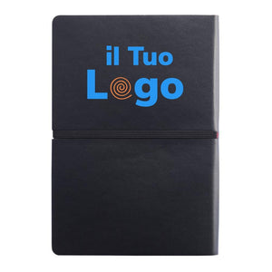 Taccuino A5 Deluxe con copertina soffice - personalizzabile con logo