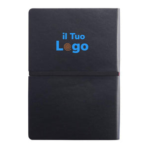 Taccuino A5 Deluxe con copertina soffice - personalizzabile con logo