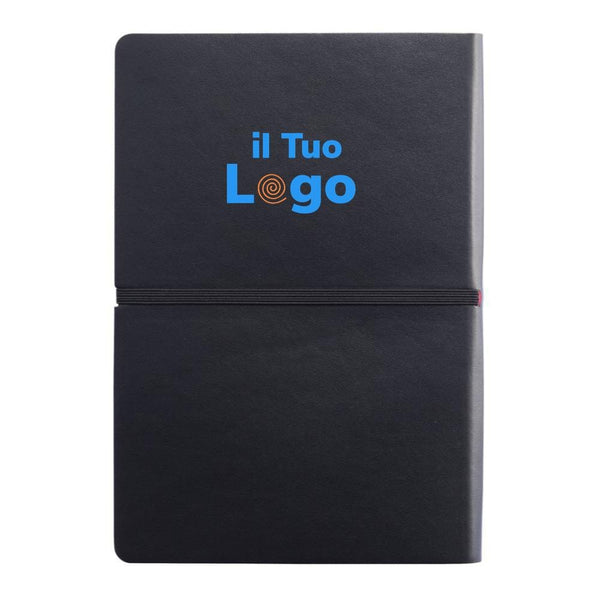 Taccuino A5 Deluxe con copertina soffice - personalizzabile con logo